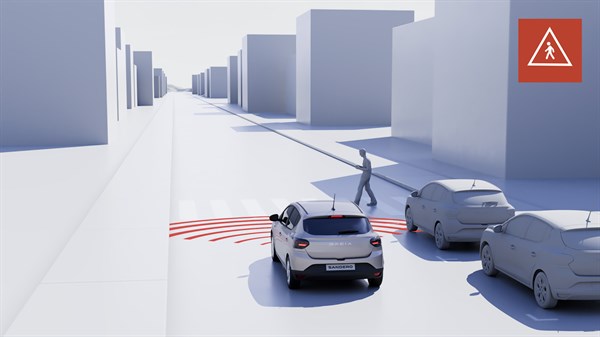 Freinage automatique d'urgence avec détection des piétons et cyclistes - Dacia Sandero