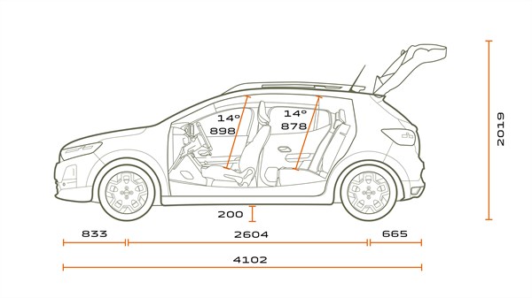 Dimensions - Dacia Sandero Stepway