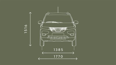 Nouvelle Dacia Spring  dimensions  face avant